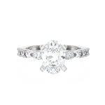 Oval Lab Grown Diamond Side Stone Engagement Ring