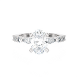 Oval Lab Grown Diamond Side Stone Engagement Ring
