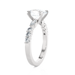 Oval Lab Grown Diamond Side Stone Engagement Ring