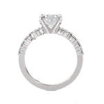 Oval Lab Grown Diamond Side Stone Engagement Ring