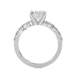 Oval Lab Grown Diamond Side Stone Engagement Ring