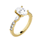 Oval Lab Grown Diamond Side Stone Engagement Ring