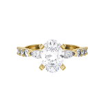 Oval Lab Grown Diamond Side Stone Engagement Ring