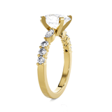 Oval Lab Grown Diamond Side Stone Engagement Ring