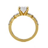 Oval Lab Grown Diamond Side Stone Engagement Ring