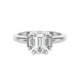 Emerald-Cut With Baguette Three Stone Lab Grown Diamond Ring