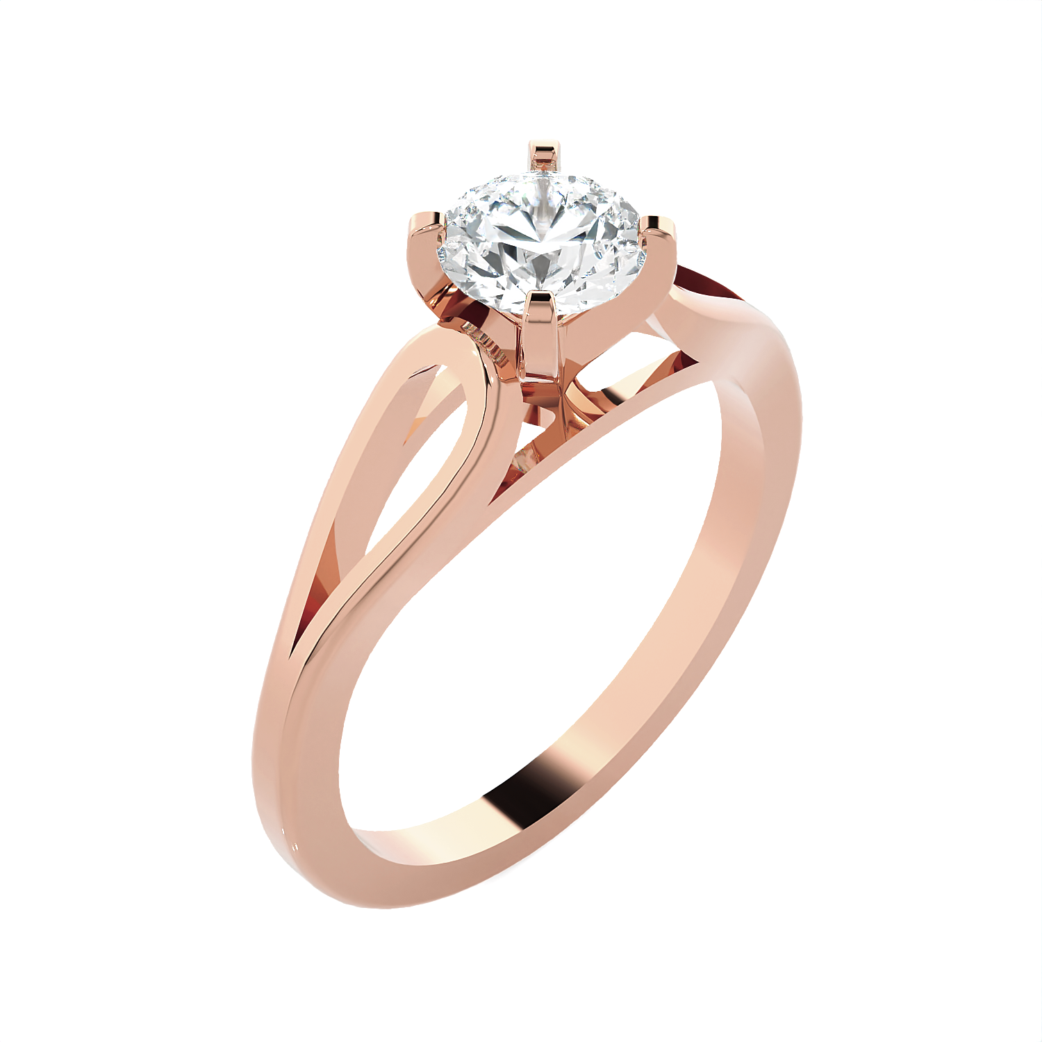 Round Lab Grown Diamond Solitaire Engagement Ring