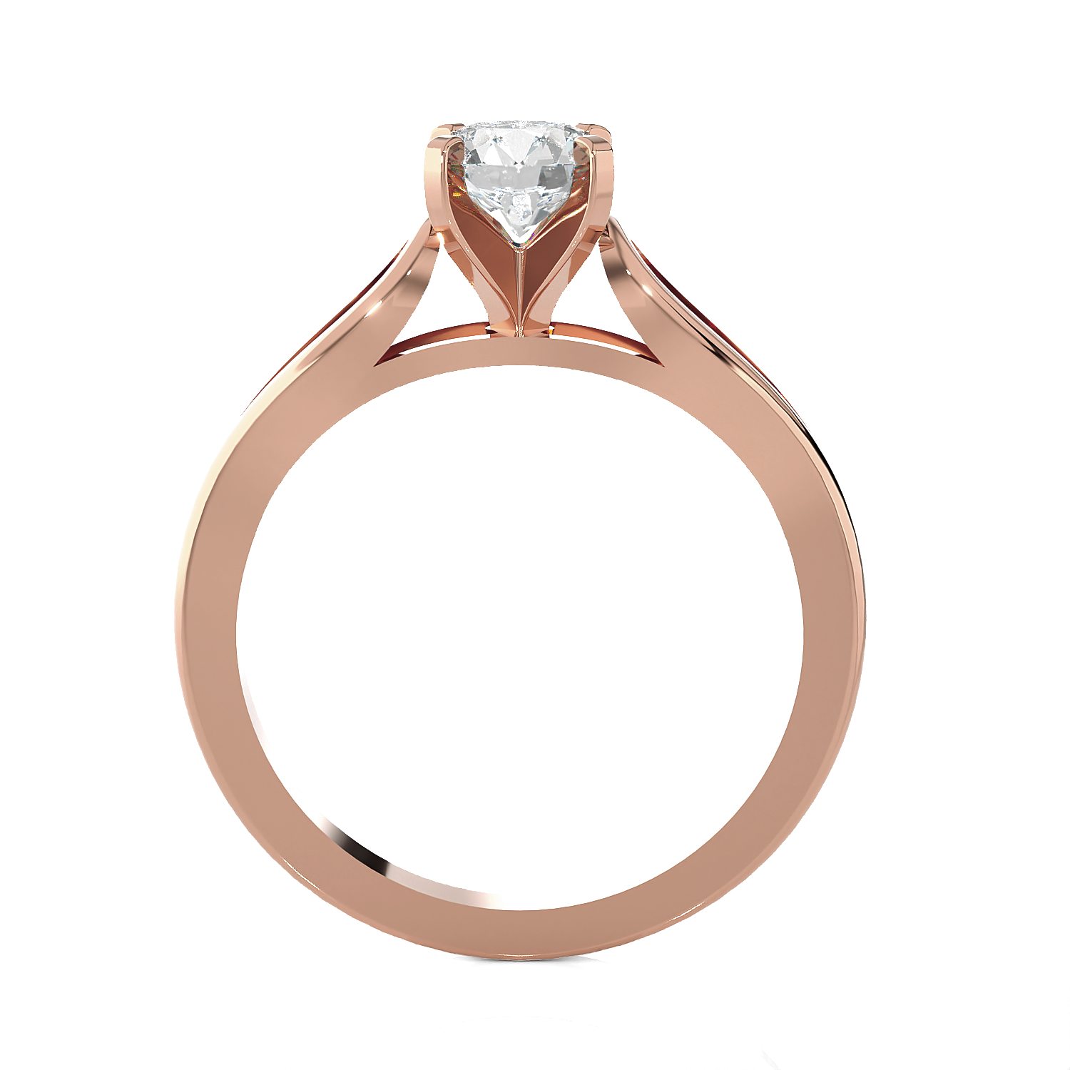 Round Lab Grown Diamond Solitaire Engagement Ring