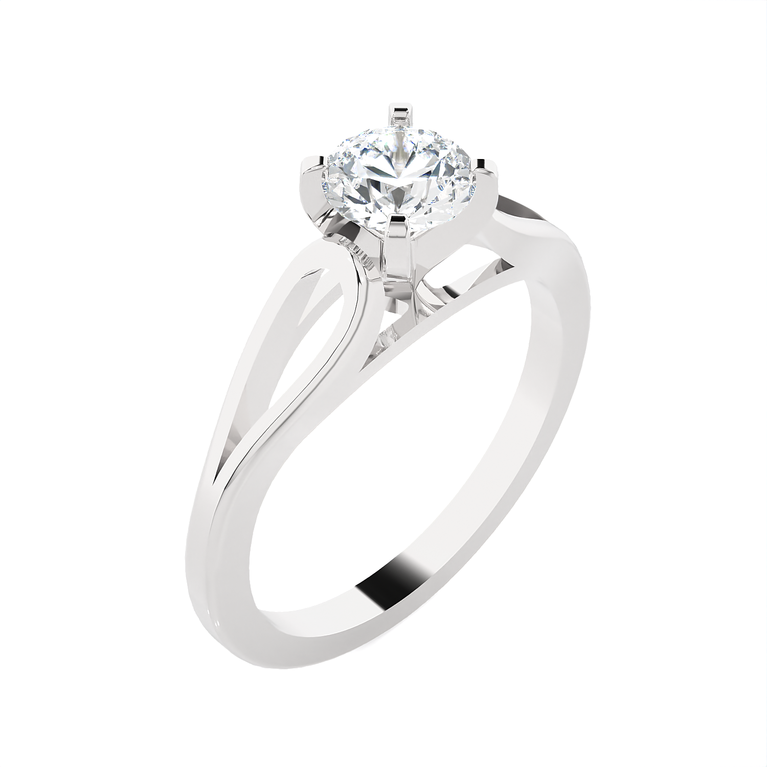 Round Lab Grown Diamond Solitaire Engagement Ring