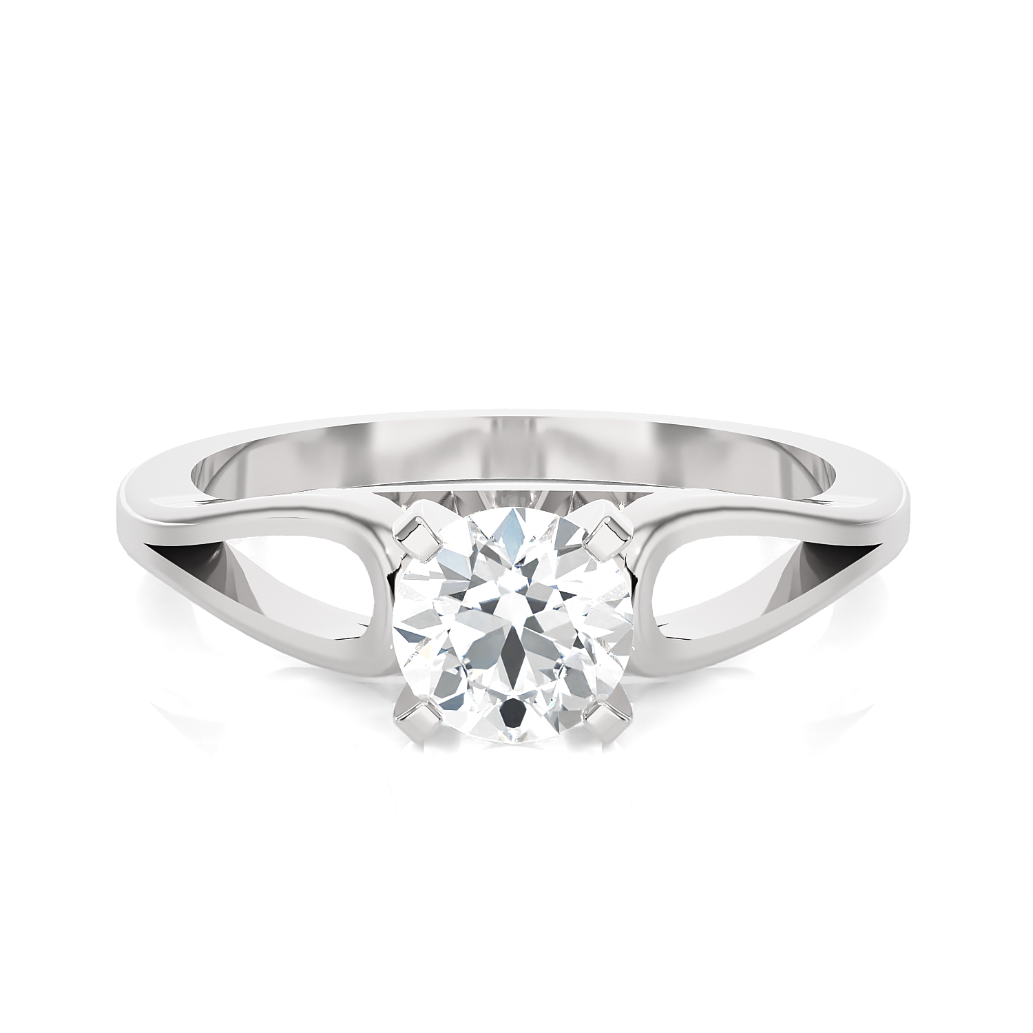 Round Lab Grown Diamond Solitaire Engagement Ring