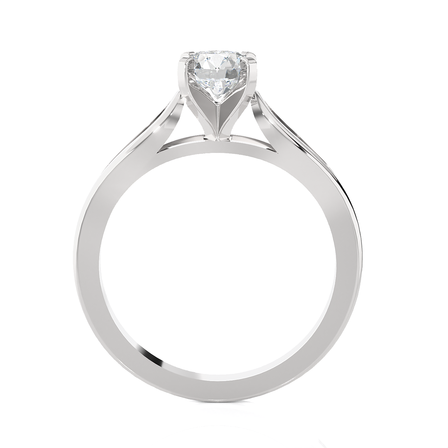 Round Lab Grown Diamond Solitaire Engagement Ring