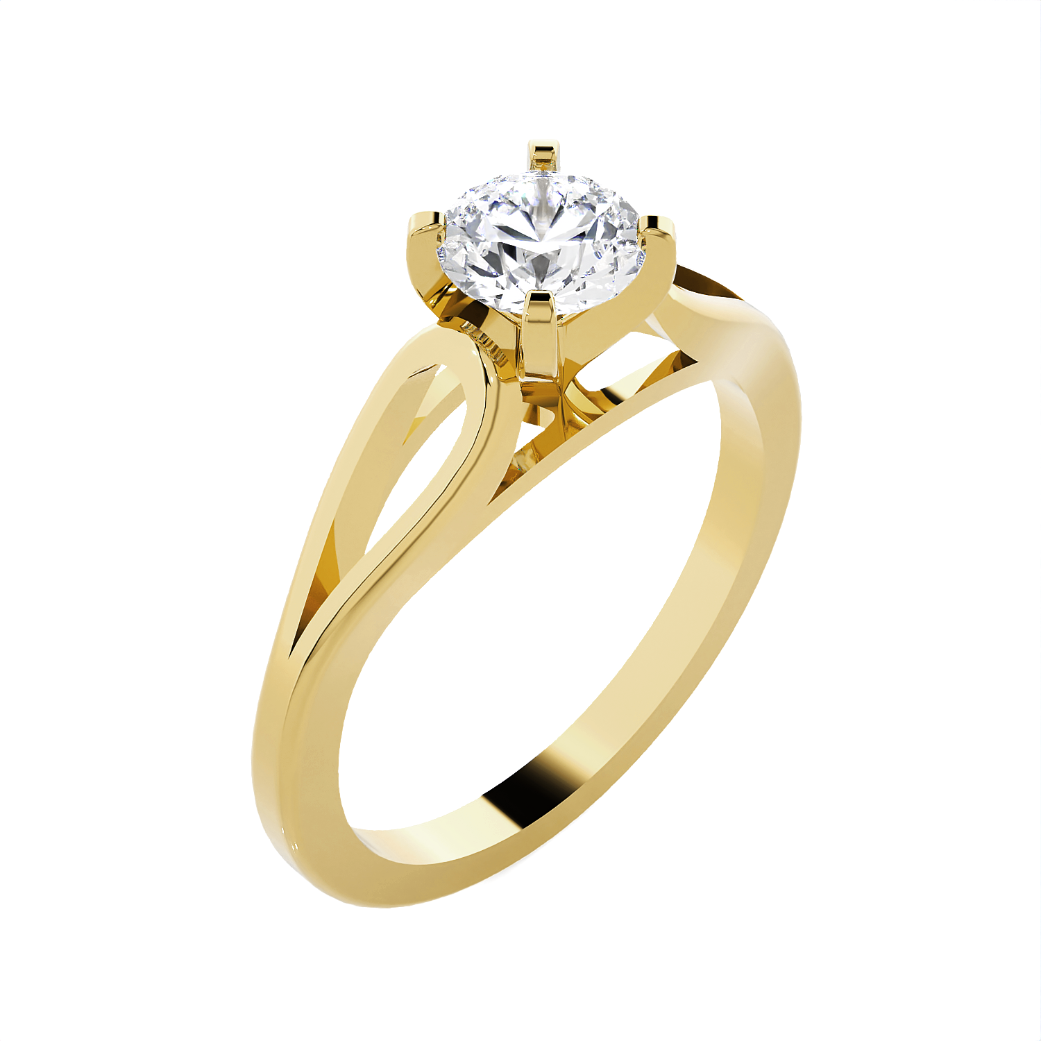 Round Lab Grown Diamond Solitaire Engagement Ring
