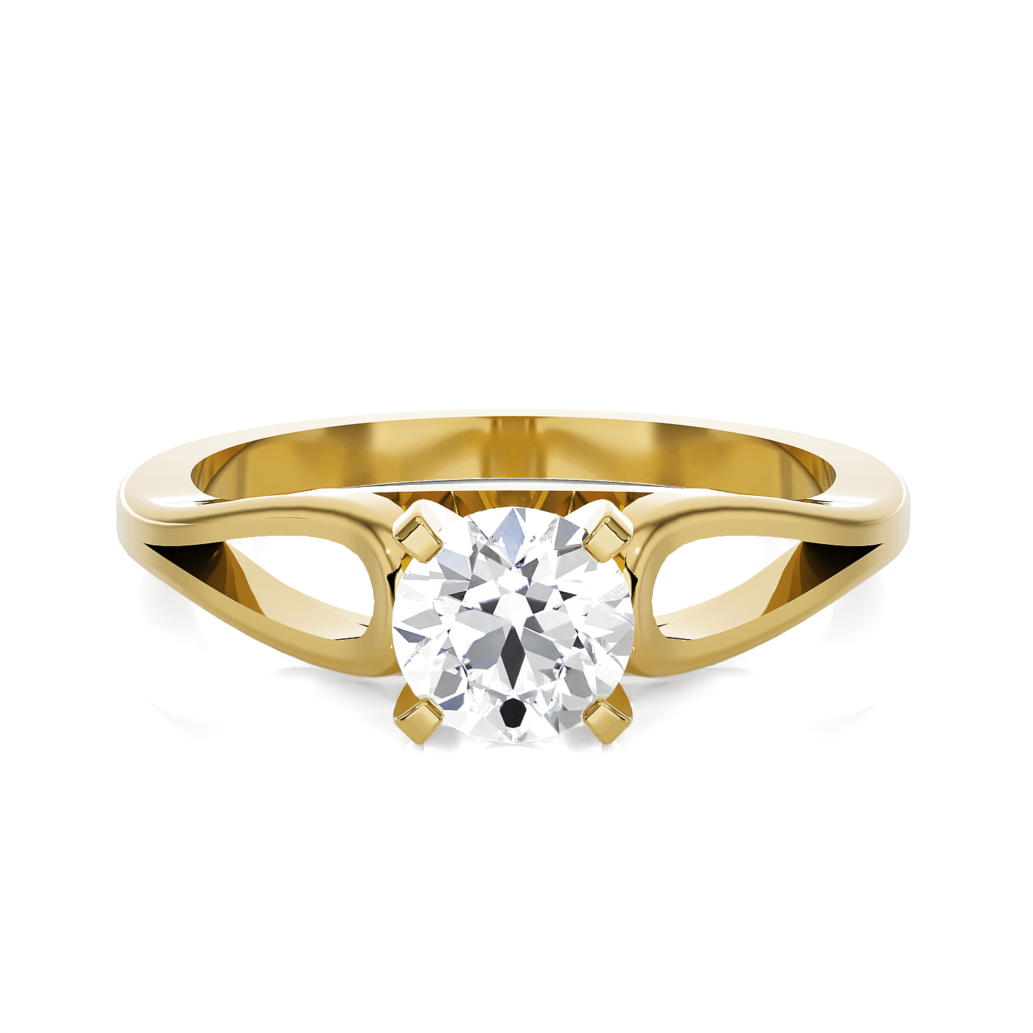 Round Lab Grown Diamond Solitaire Engagement Ring