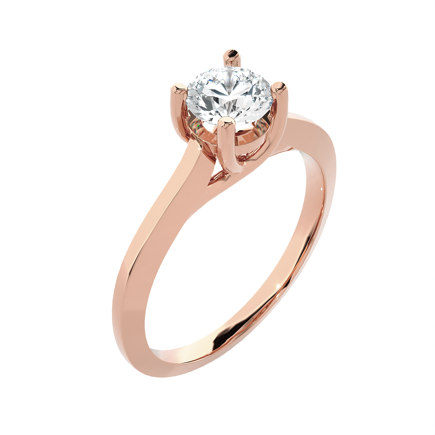 Round Lab Grown Diamond Solitaire Engagement Ring