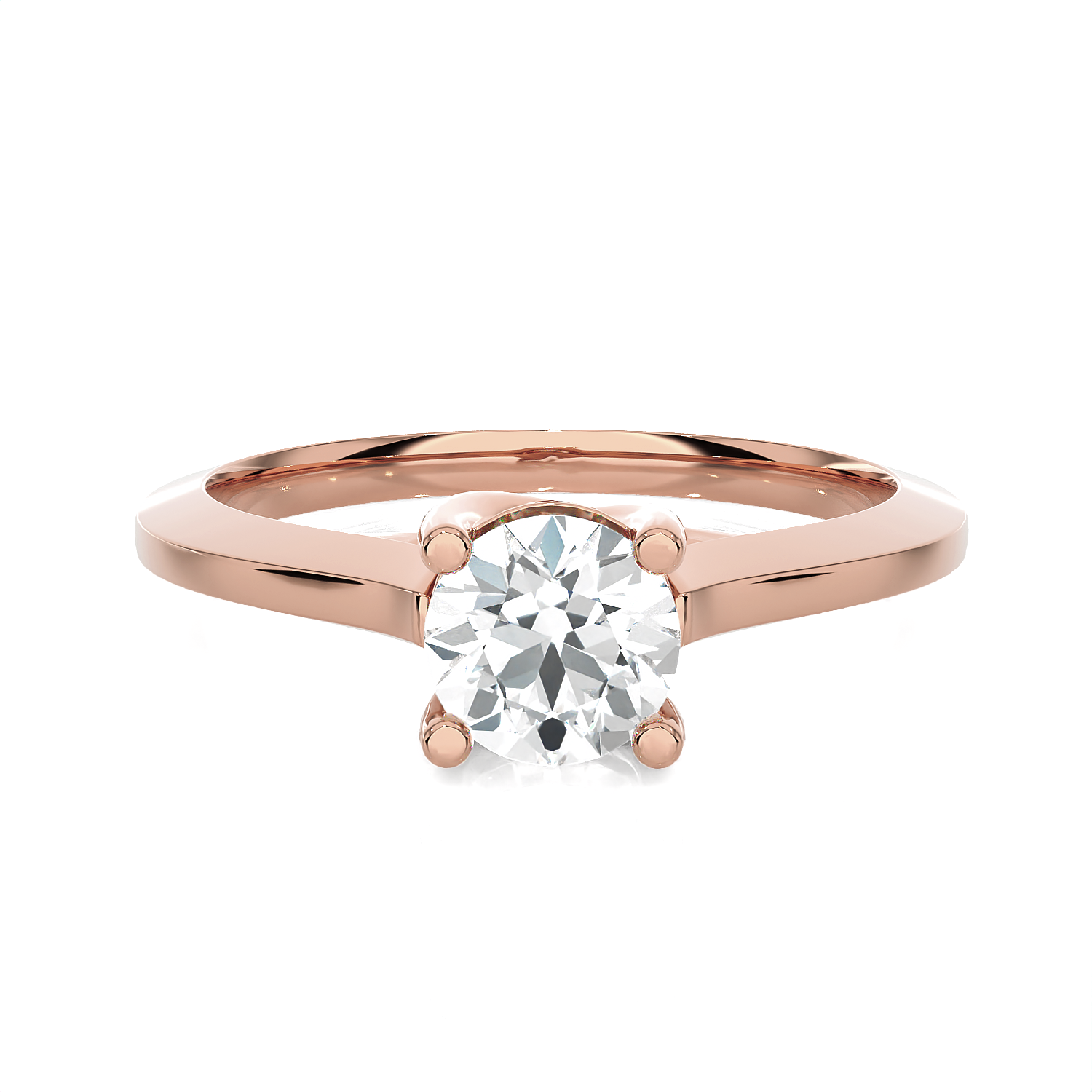 Round Lab Grown Diamond Solitaire Engagement Ring