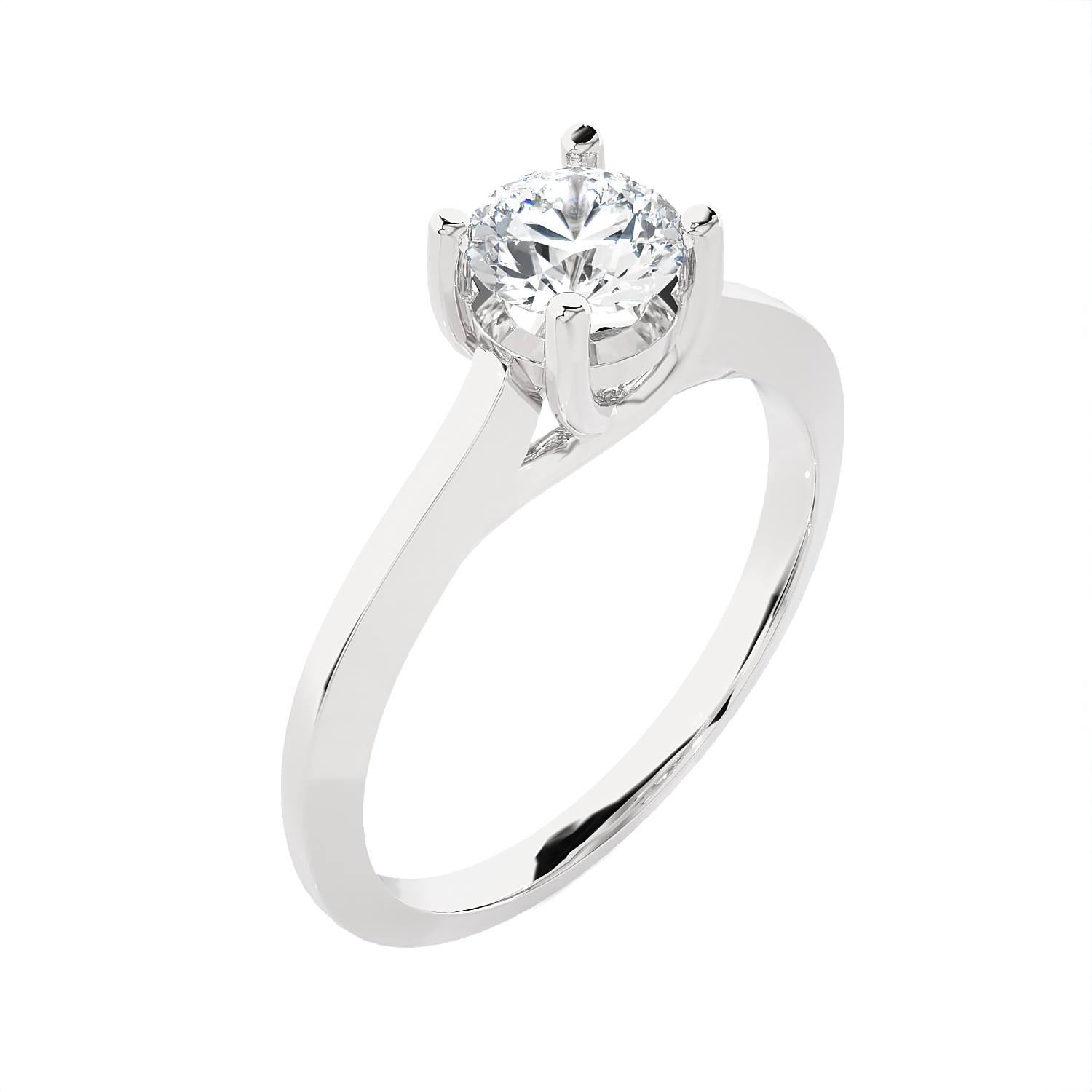 Round Lab Grown Diamond Solitaire Engagement Ring