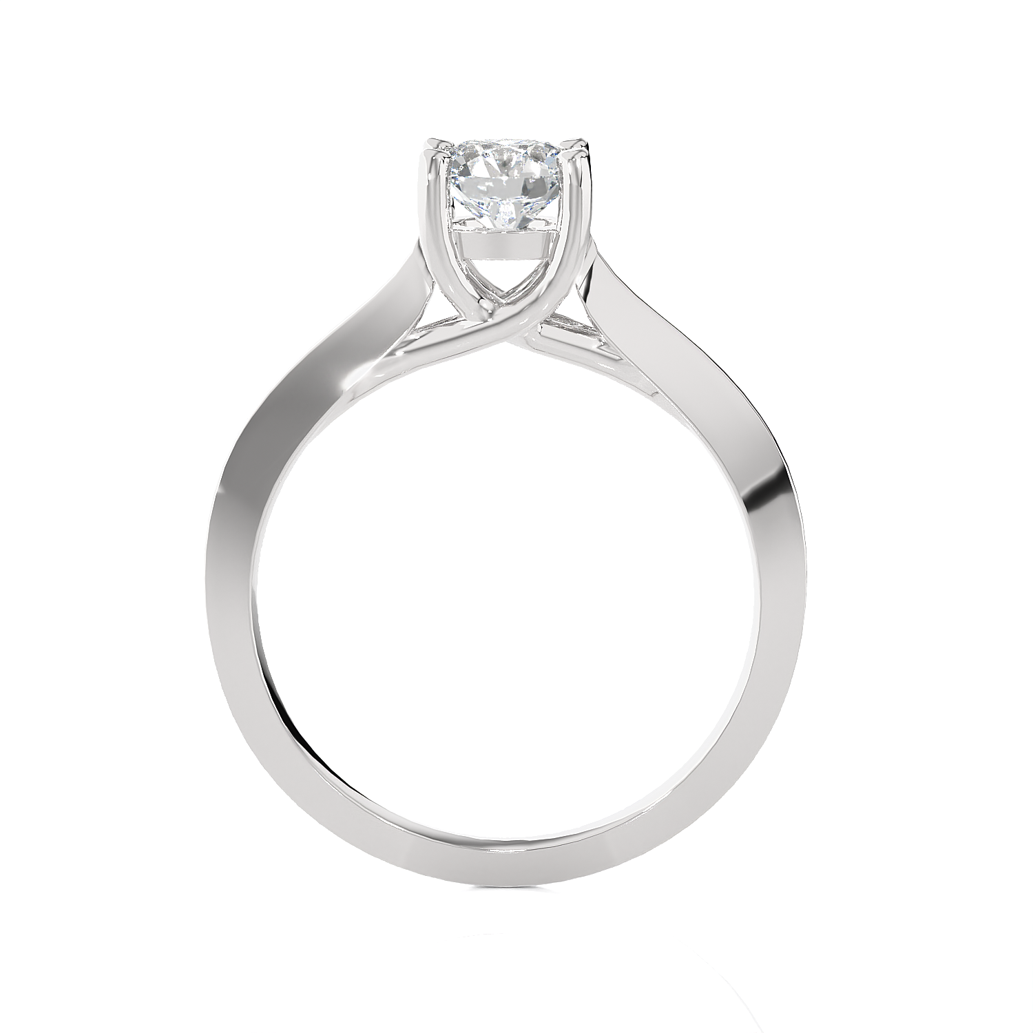 Round Lab Grown Diamond Solitaire Engagement Ring