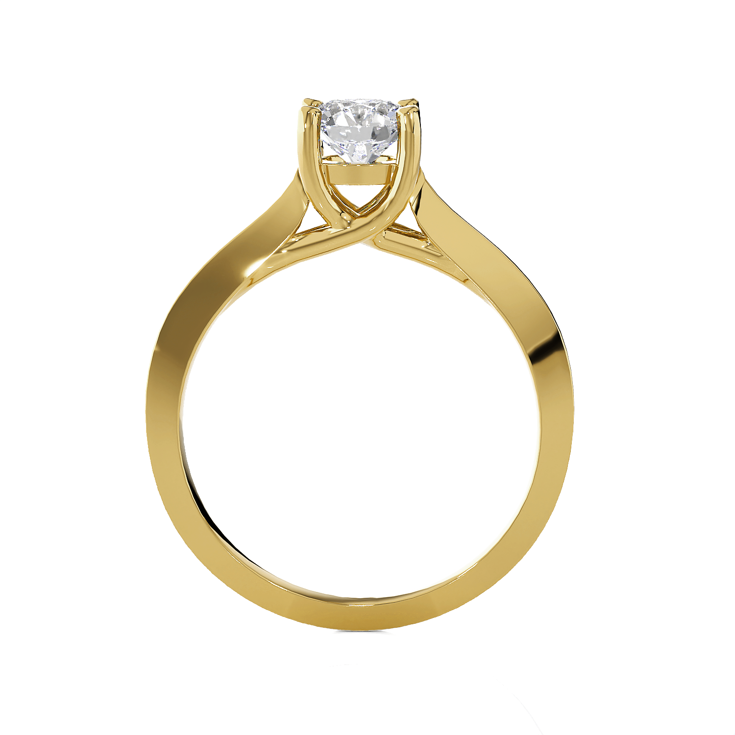 Round Lab Grown Diamond Solitaire Engagement Ring