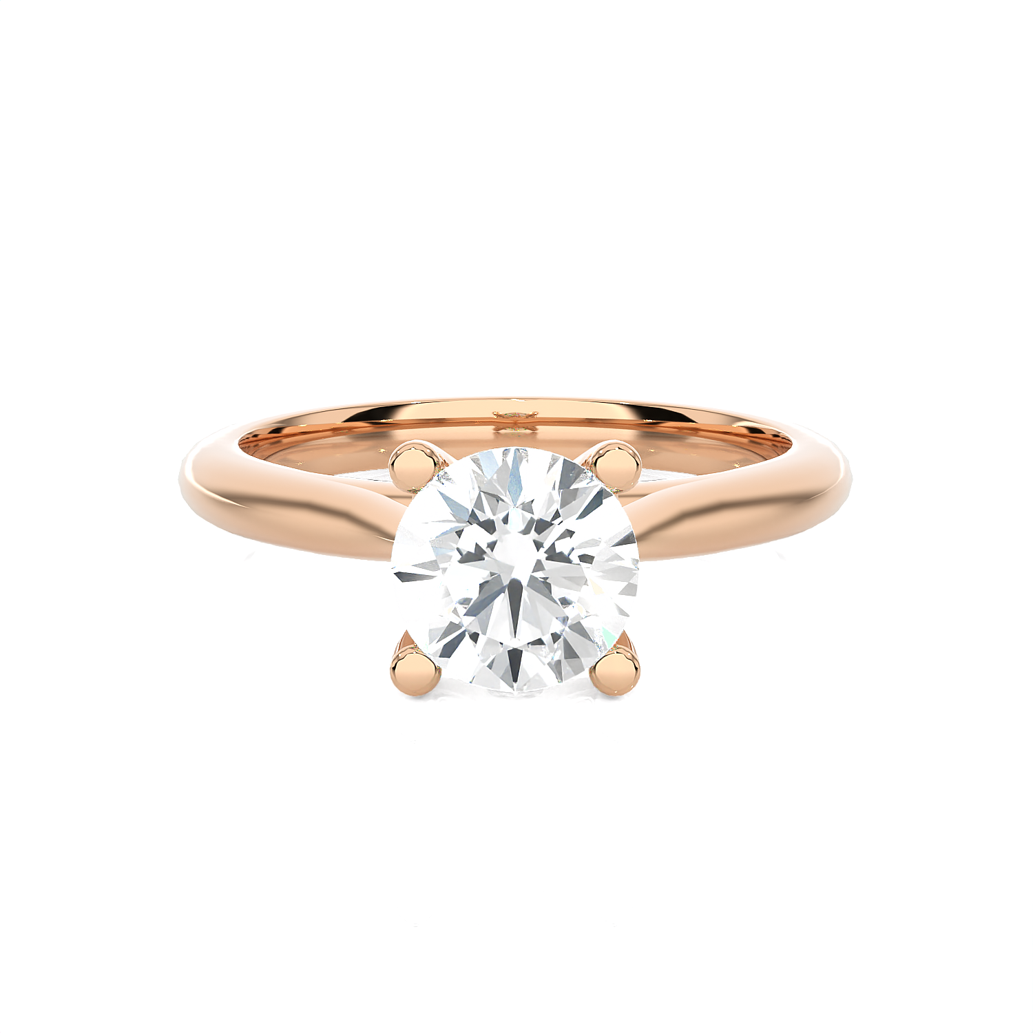 Round Lab Grown Diamond Solitaire Engagement Ring