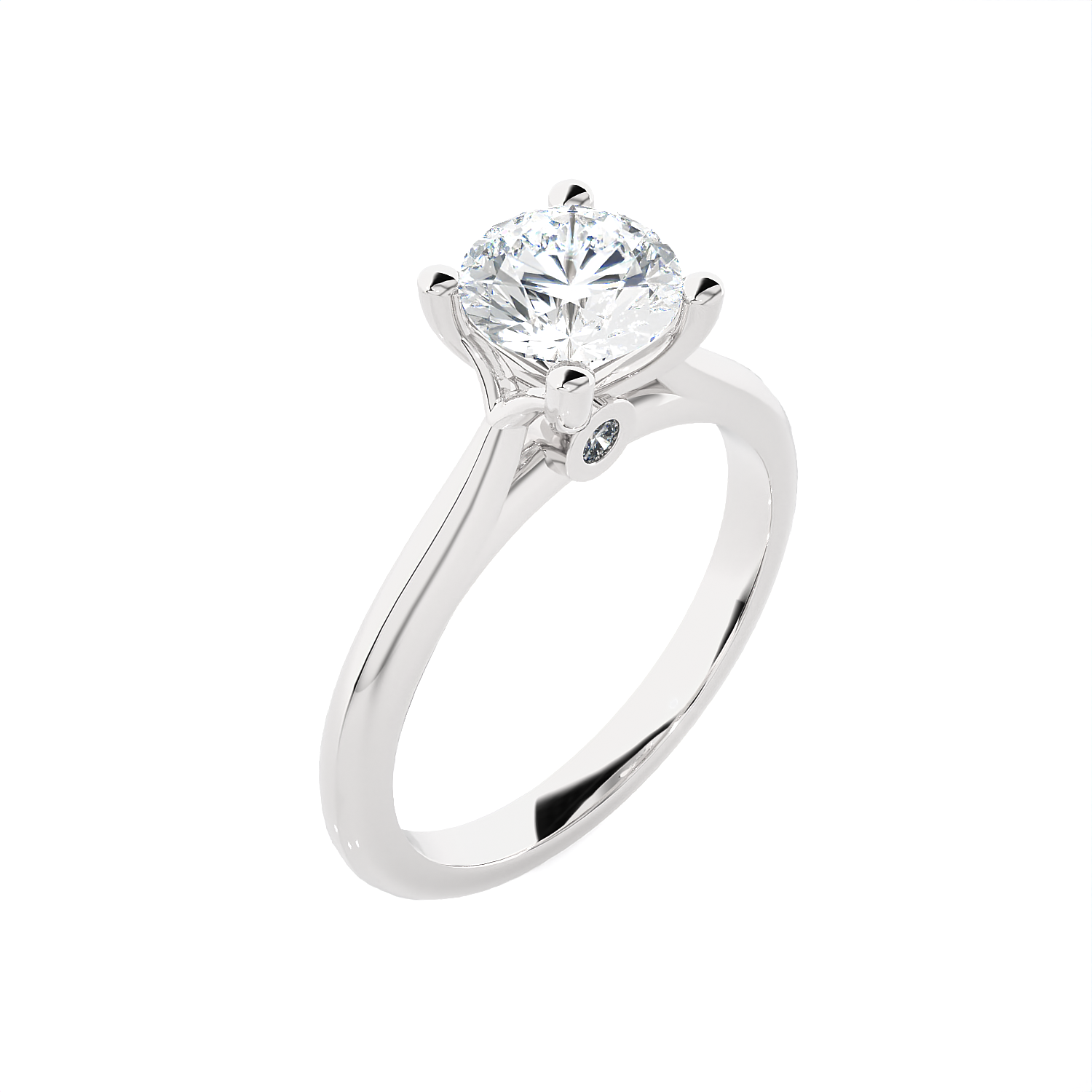 Round Lab Grown Diamond Solitaire Engagement Ring