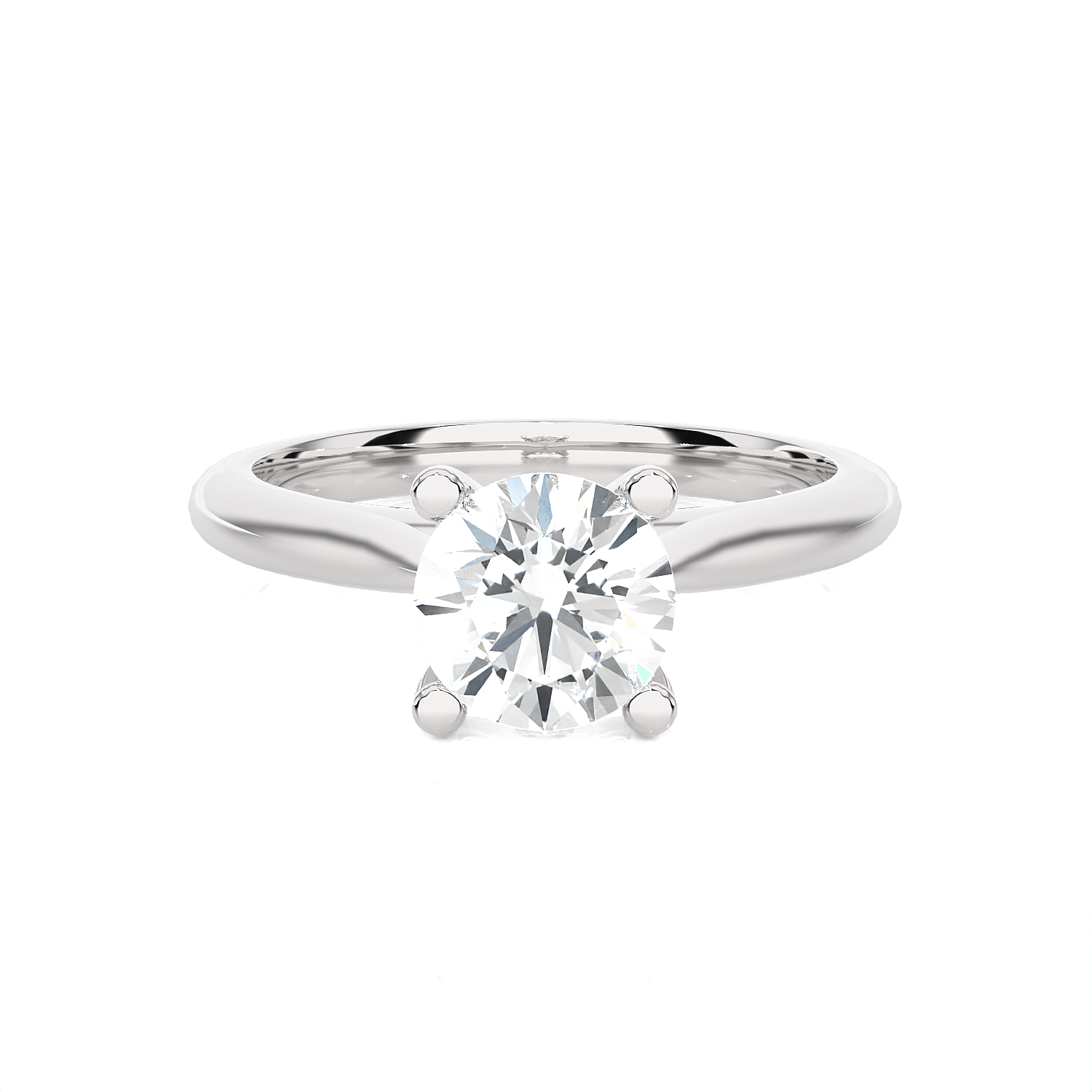 Round Lab Grown Diamond Solitaire Engagement Ring