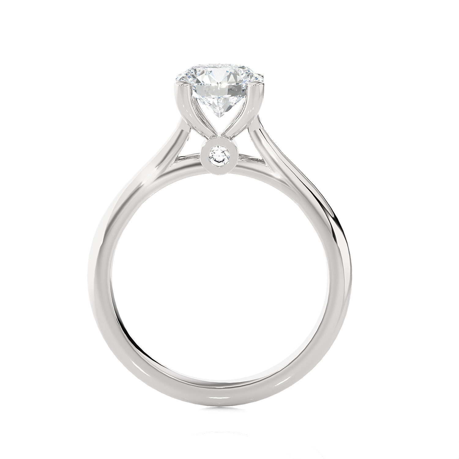 Round Lab Grown Diamond Solitaire Engagement Ring