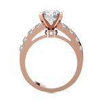 Round Lab Grown Diamond Side Stone Engagement Ring