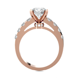 Round Lab Grown Diamond Side Stone Engagement Ring
