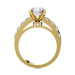 Round Lab Grown Diamond Side Stone Engagement Ring