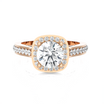 Cushion Cut Lab Grown Diamond Halo Engagement Ring