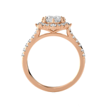 Ornate Oval Lab Grown Diamond Halo Engagement Ring