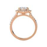 Ornate Oval Lab Grown Diamond Halo Engagement Ring
