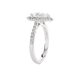 Ornate Oval Lab Grown Diamond Halo Engagement Ring