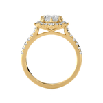 Ornate Oval Lab Grown Diamond Halo Engagement Ring