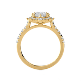 Ornate Oval Lab Grown Diamond Halo Engagement Ring