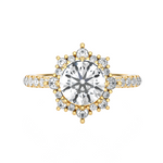 Round Lab Grown Diamond Halo Engagement Ring