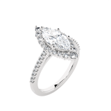 Marquise Lab Grown Diamond Halo Engagement Ring