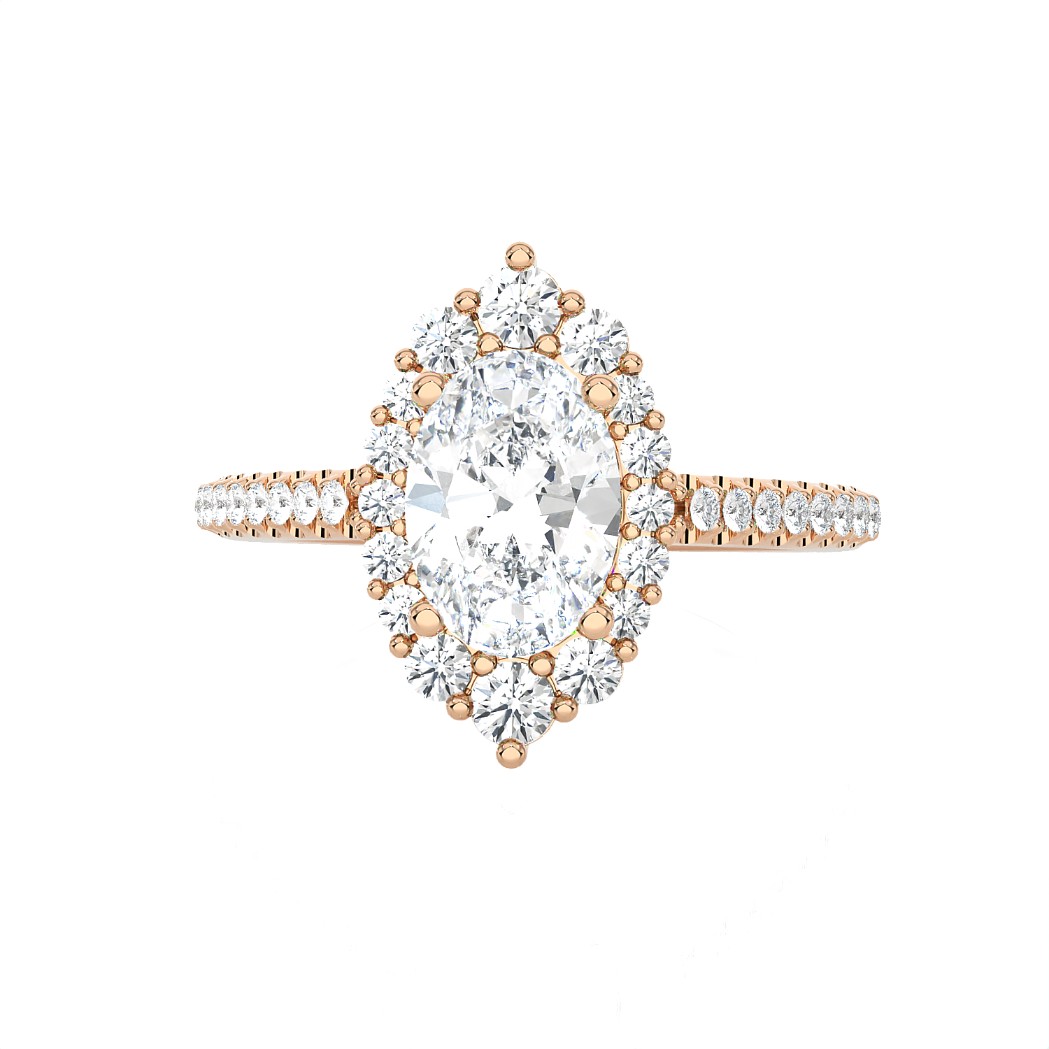 Oval Lab Grown Diamond Halo Engagement Ring