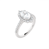 Oval Lab Grown Diamond Halo Engagement Ring