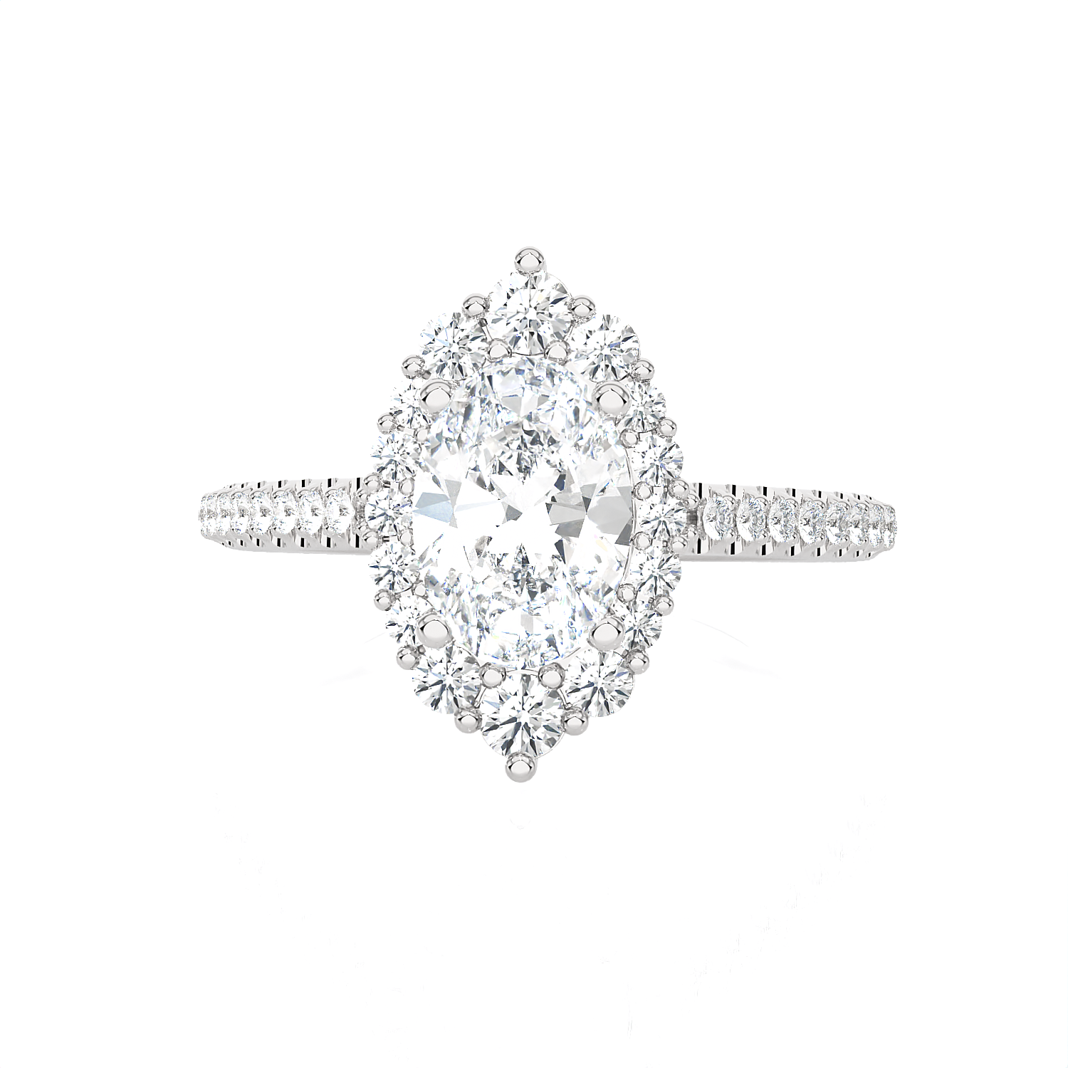 Oval Lab Grown Diamond Halo Engagement Ring