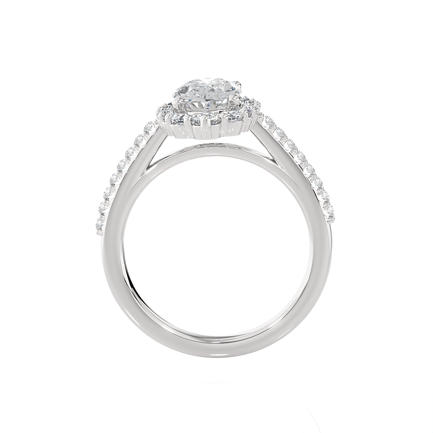 Oval Lab Grown Diamond Halo Engagement Ring