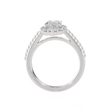 Oval Lab Grown Diamond Halo Engagement Ring