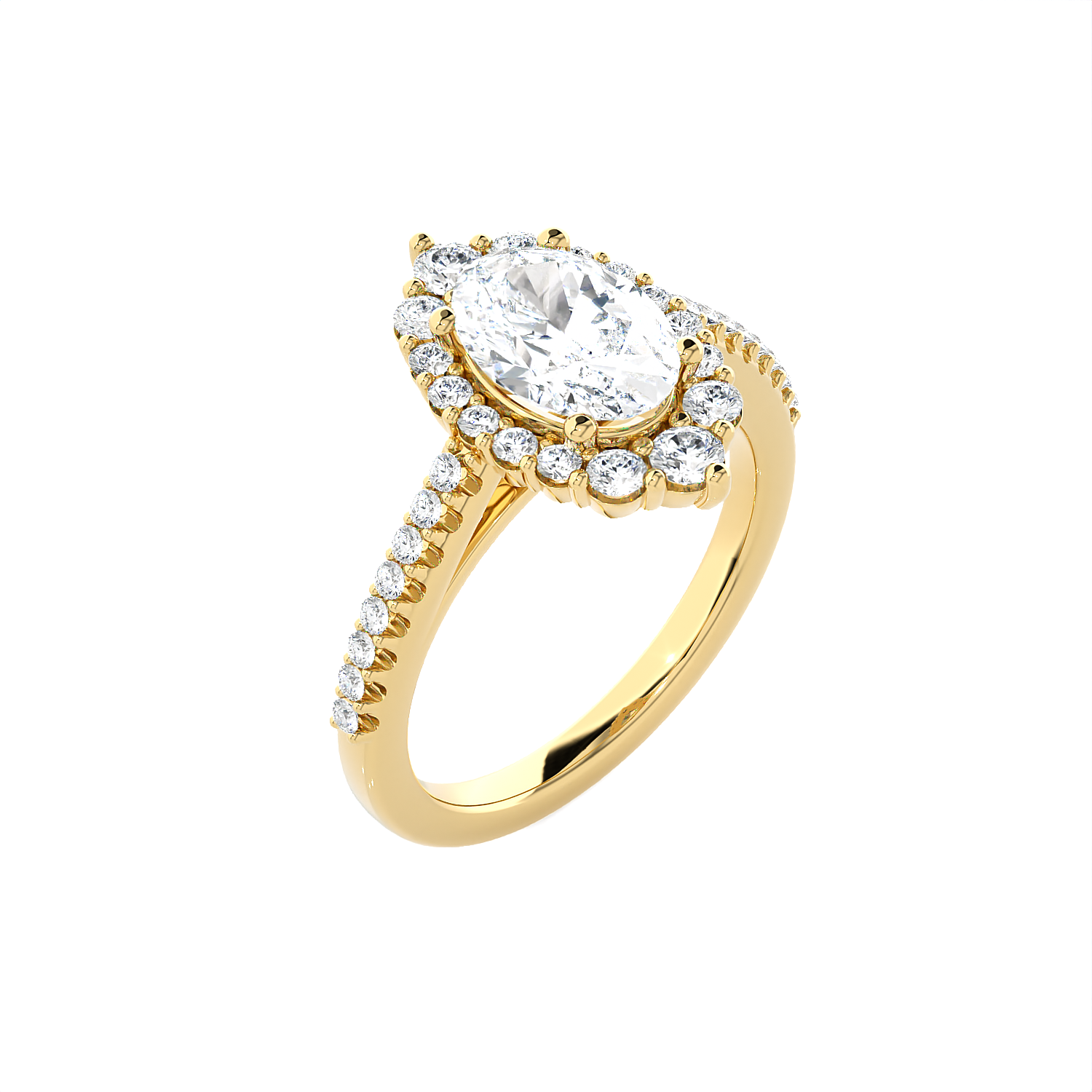Oval Lab Grown Diamond Halo Engagement Ring