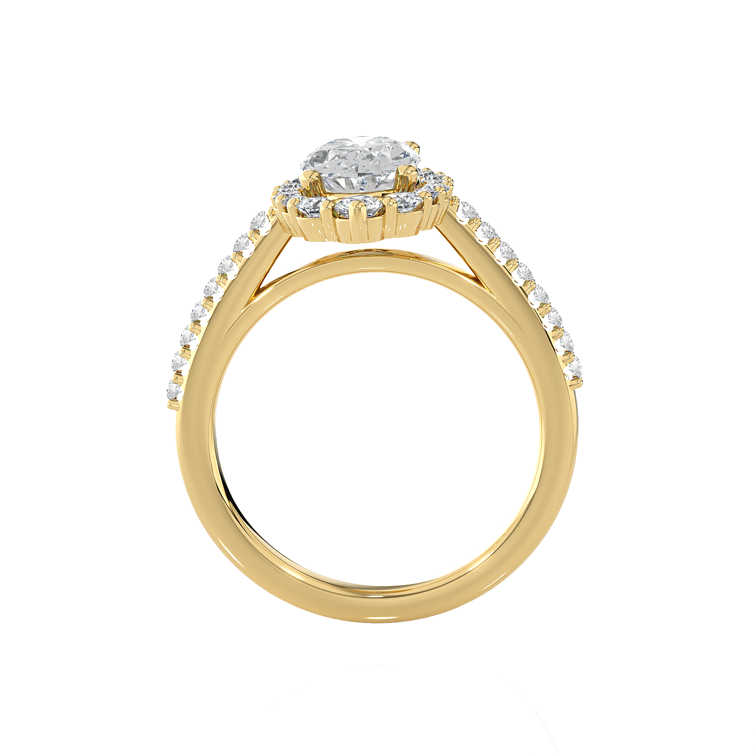 Oval Lab Grown Diamond Halo Engagement Ring