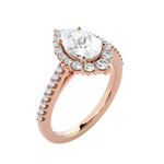 Pear-Shaped Lab Grown Diamond Halo Engagement Ring