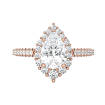 Pear-Shaped Lab Grown Diamond Halo Engagement Ring