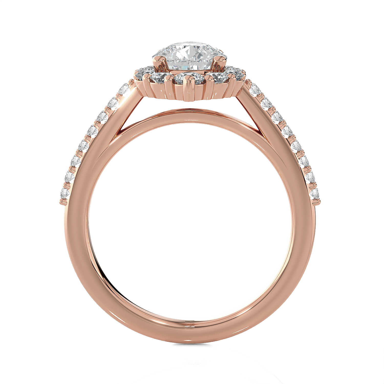 Pear-Shaped Lab Grown Diamond Halo Engagement Ring