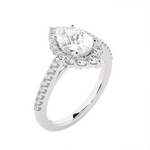 Pear-Shaped Lab Grown Diamond Halo Engagement Ring