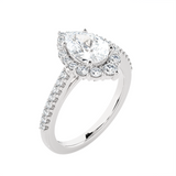 Pear-Shaped Lab Grown Diamond Halo Engagement Ring