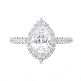 Pear-Shaped Lab Grown Diamond Halo Engagement Ring